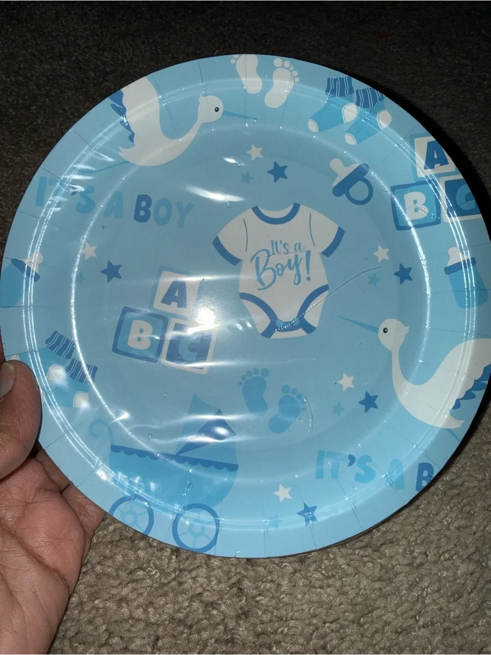 Baby Shower boy Decorations For 24 Guests - It’s A Boy- plates, table cover